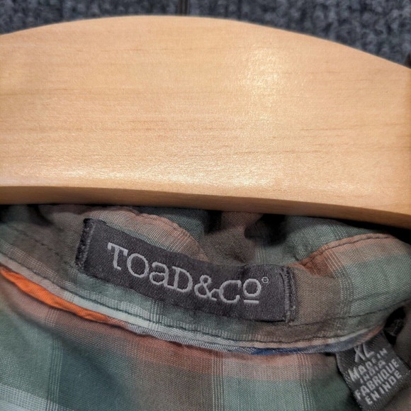 Toad&Co Men's Flannel Button-Up Shirt Multi XL Check Short Sleeve Chest Pocket - Picture 8 of 13